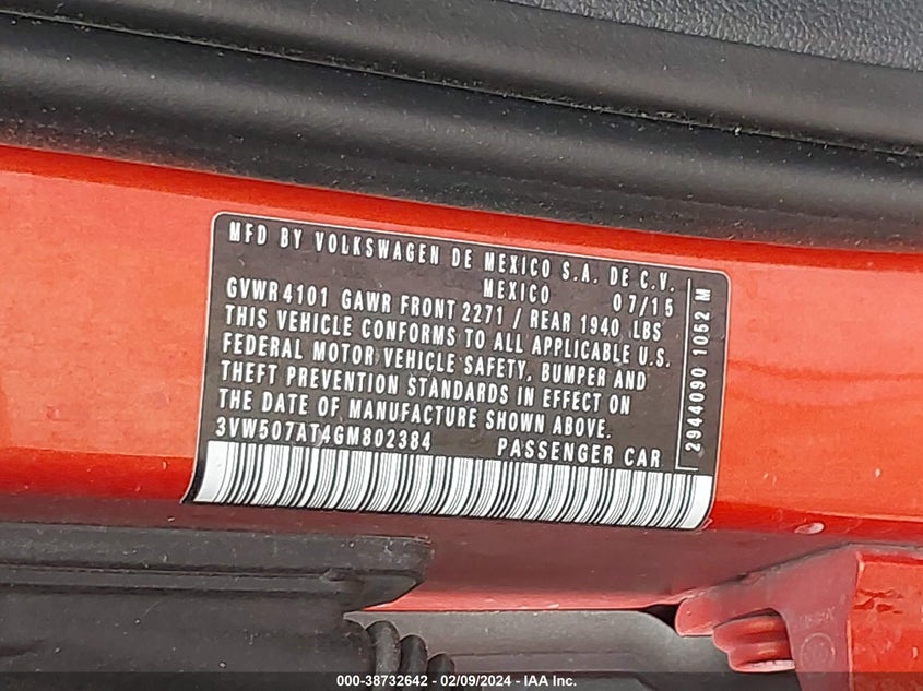 2016 VOLKSWAGEN BEETLE 1.8T SE - 3VW507AT4GM802384