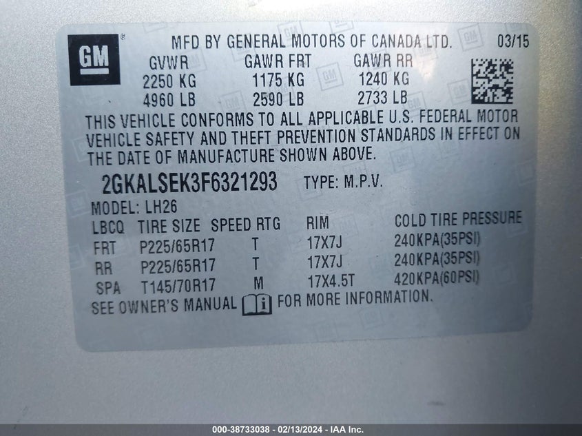 2015 GMC TERRAIN SLT-1 - 2GKALSEK3F6321293