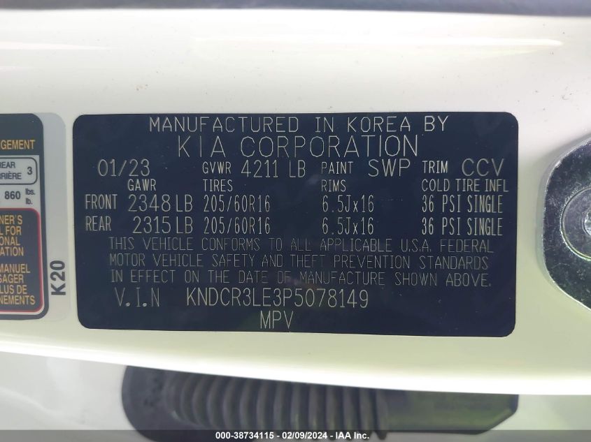 2023 KIA NIRO EX - KNDCR3LE3P5078149