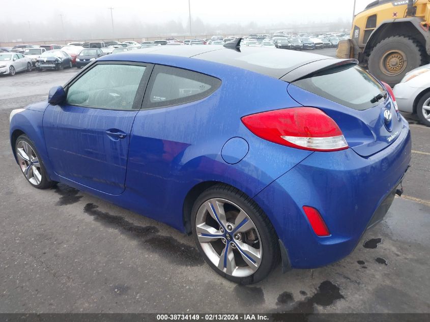 2013 Hyundai Veloster Base W/Black VIN: KMHTC6AD2DU149870 Lot: 38734149