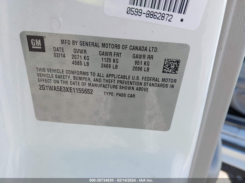 2014 CHEVROLET IMPALA LIMITED LS - 2G1WA5E3XE1155652