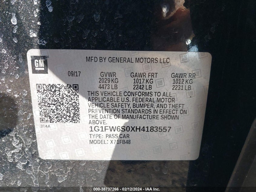 2017 CHEVROLET BOLT EV LT - 1G1FW6S0XH4183557