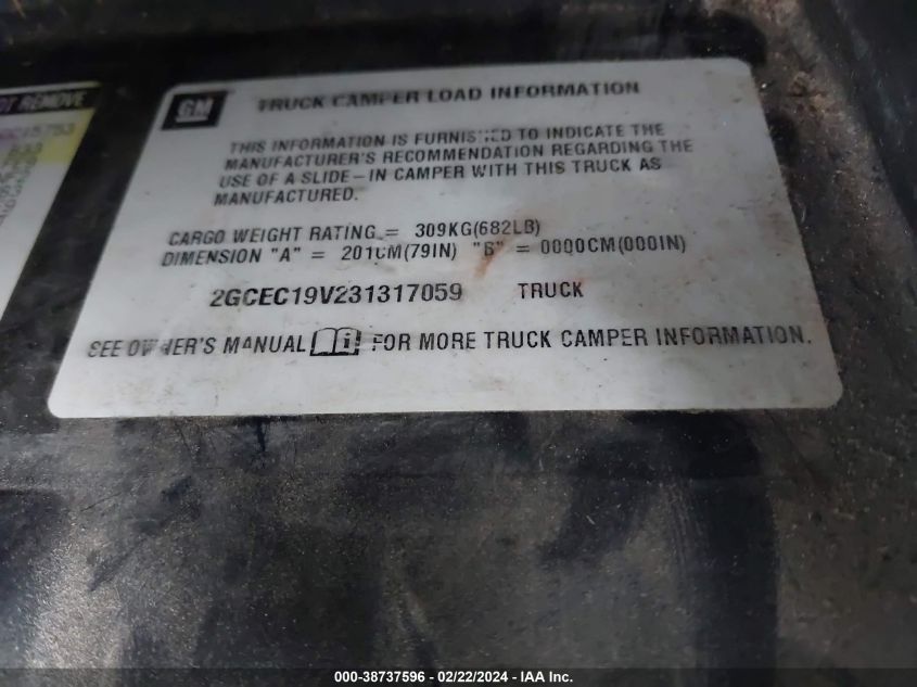 2003 Chevrolet Silverado 1500 VIN: 2GCEC19V231317059 Lot: 40146294