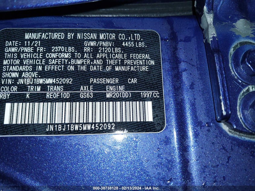 2021 NISSAN ROGUE SPORT SV AWD XTRONIC CVT - JN1BJ1BW5MW452092