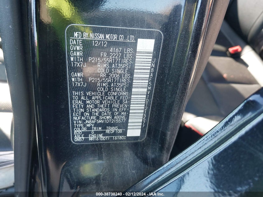 2013 NISSAN JUKE SL - JN8AF5MV1DT215577