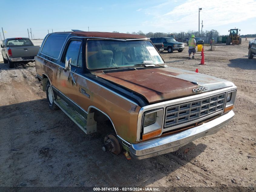 1985 Dodge Ramcharger Aw-100 VIN: 1B4GW12T5FS696150 Lot: 38741255