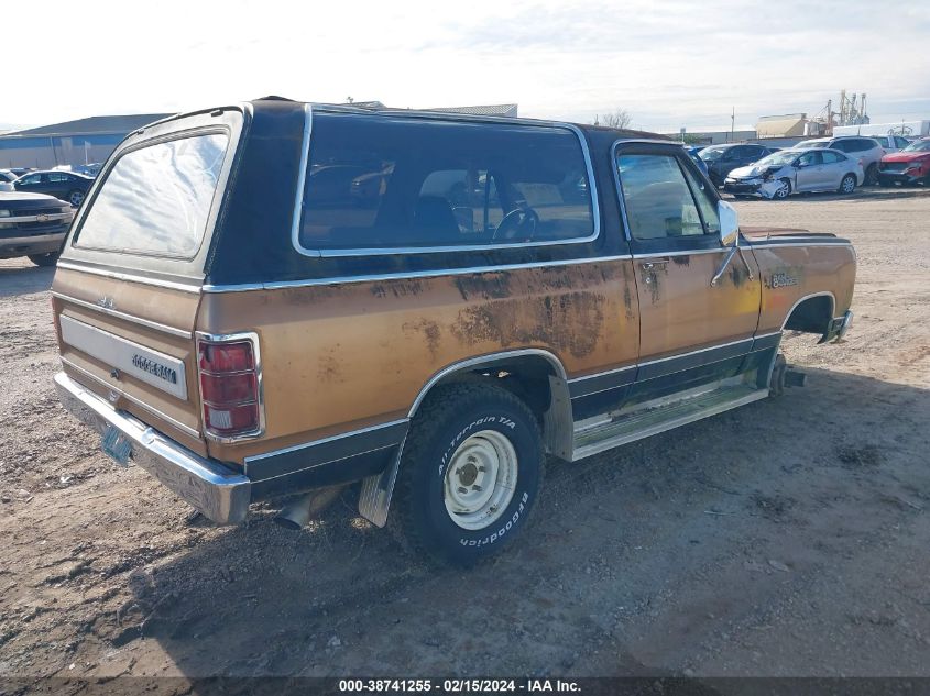 1985 Dodge Ramcharger Aw-100 VIN: 1B4GW12T5FS696150 Lot: 38741255