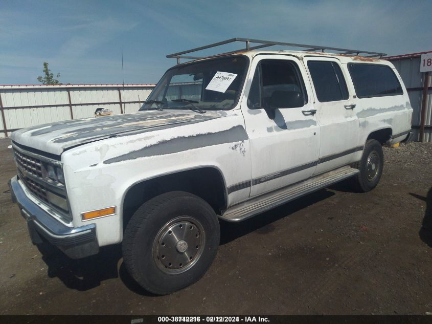 1991 Chevrolet Suburban V2500 VIN: 1GNGV26K6MF128418 Lot: 38742216