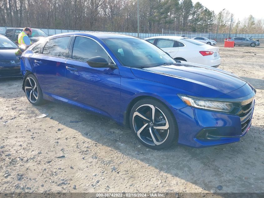 2021 Honda Accord Sport VIN: 1HGCV1F31MA070047 Lot: 38742922