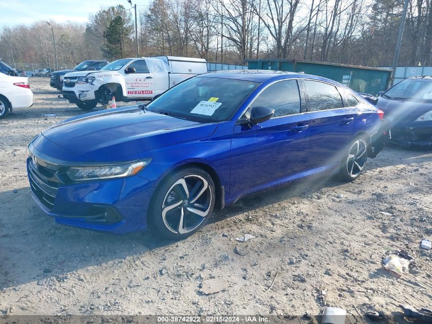 2021 Honda Accord Sport VIN: 1HGCV1F31MA070047 Lot: 38742922