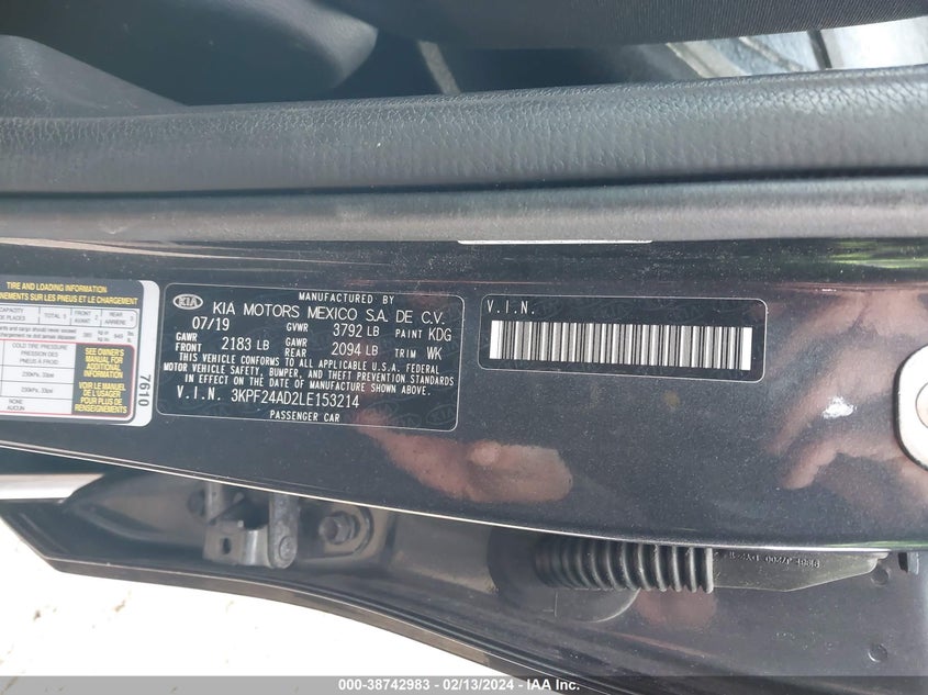 2020 KIA FORTE LXS - 3KPF24AD2LE153214