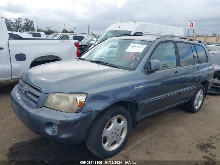 2005 Toyota Highlander Limited V6 VIN: JTEDP21A750079069 Lot: 38743105