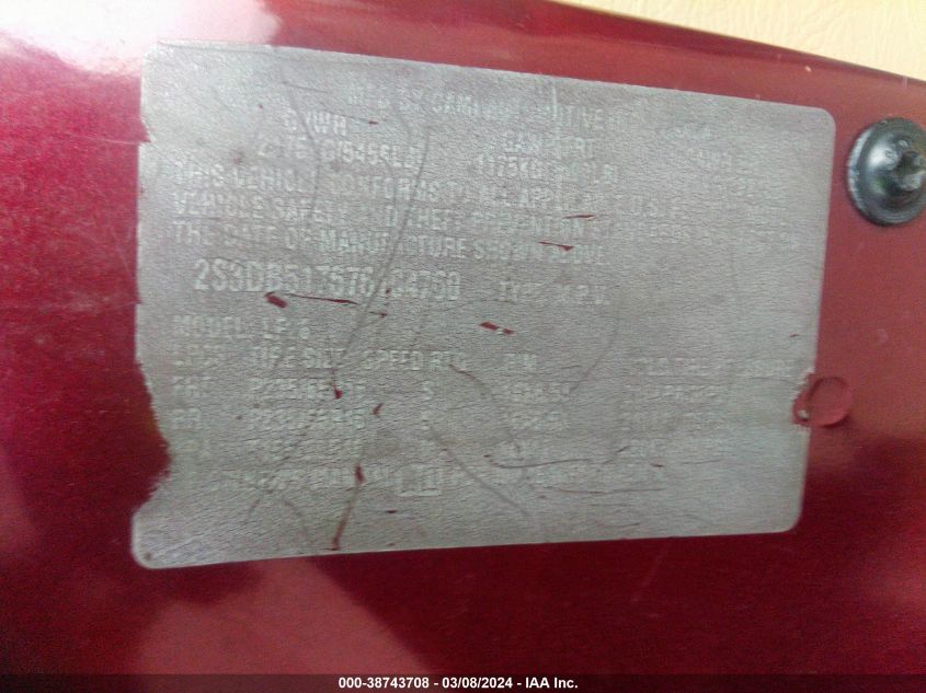 2007 Suzuki Xl7 Luxury/Special VIN: 2S3DB517676104760 Lot: 38743708