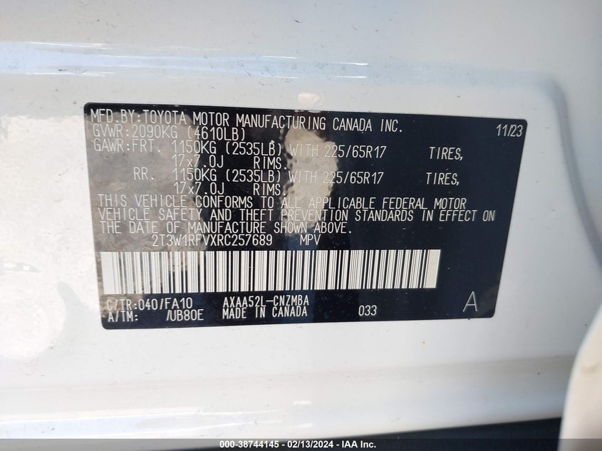 2024 TOYOTA RAV4 XLE - 2T3W1RFVXRC257689