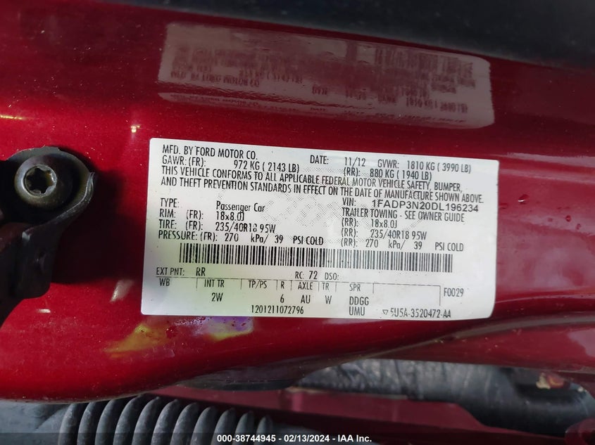 2013 FORD FOCUS TITANIUM - 1FADP3N20DL196234