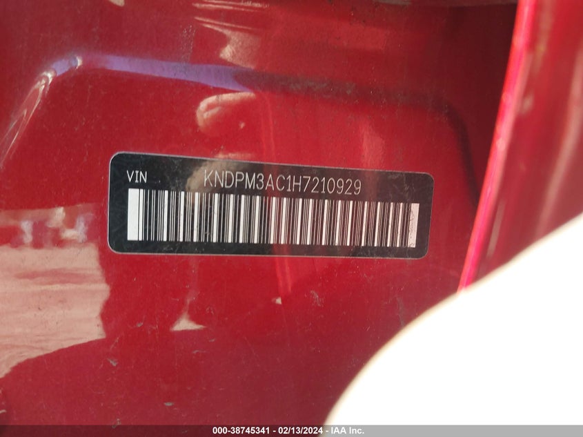 VIN KNDPM3AC1H7210929 2017 KIA SPORTAGE LX