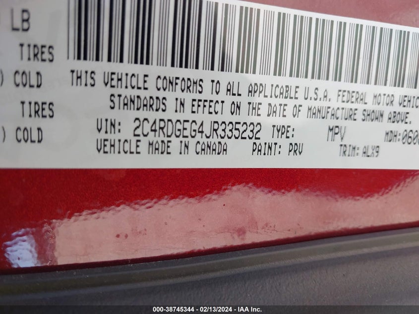 2018 DODGE GRAND CARAVAN GT - 2C4RDGEG4JR335232