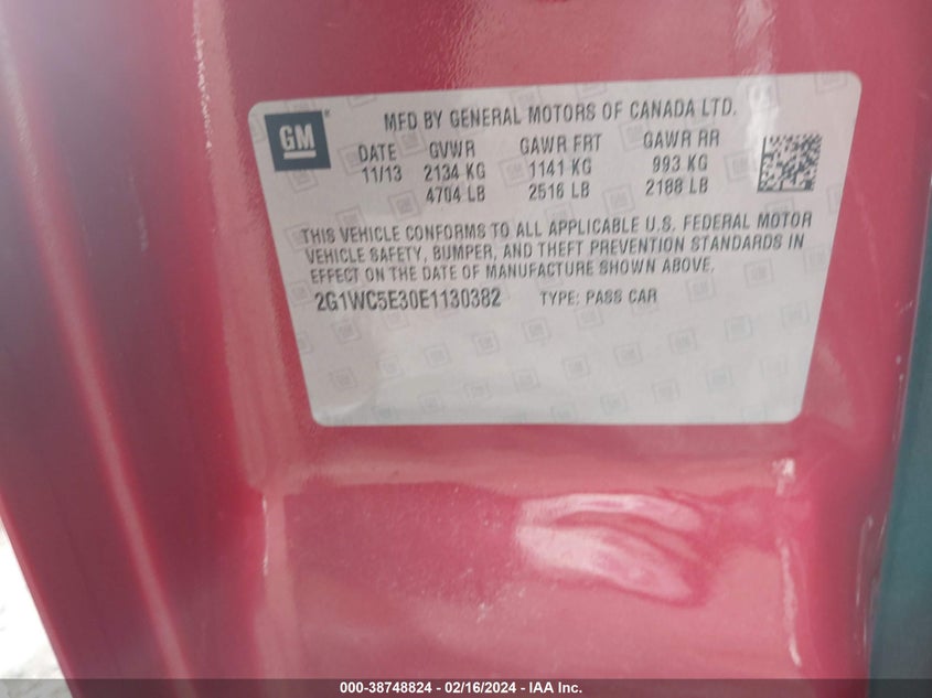 2014 CHEVROLET IMPALA LIMITED LTZ - 2G1WC5E30E1130382