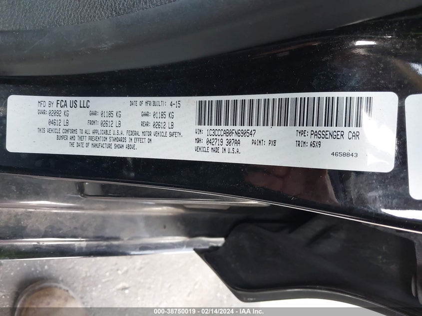 2015 CHRYSLER 200 LIMITED - 1C3CCCAB0FN690547