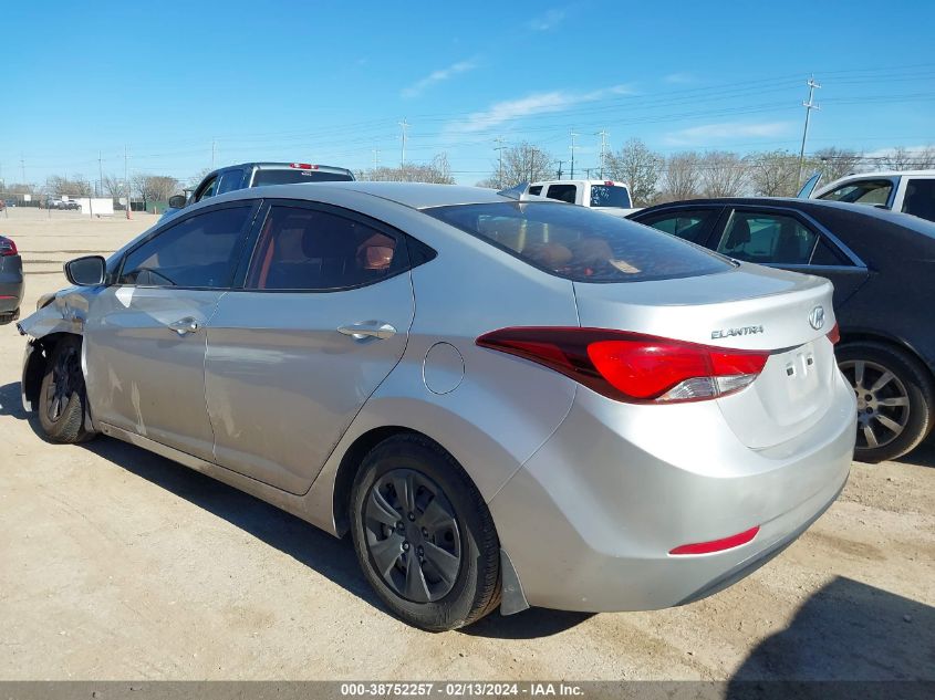 2016 Hyundai Elantra Se VIN: KMHDH4AE3GU479248 Lot: 38752257