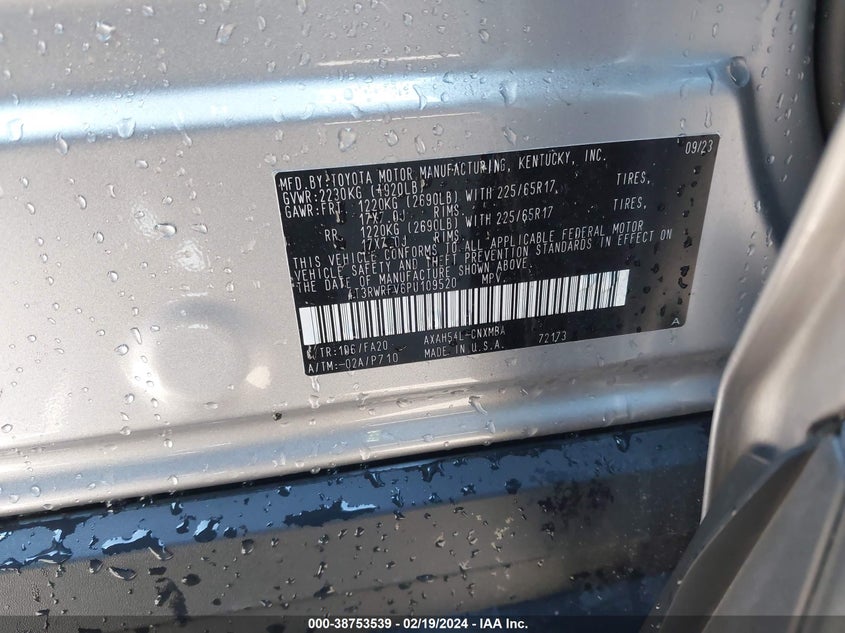 2023 TOYOTA RAV4 XLE HYBRID - 4T3RWRFV6PU109520