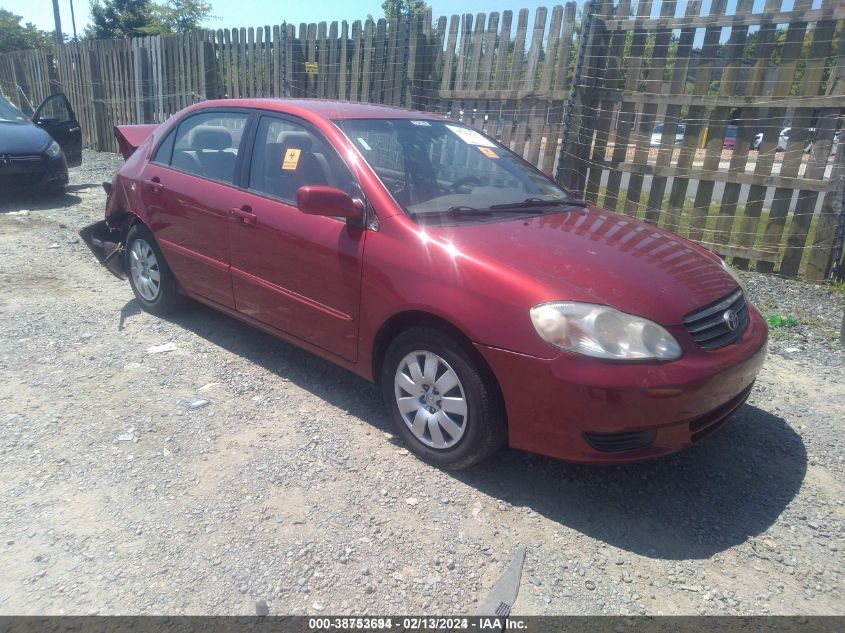 2003 Toyota Corolla Le VIN: 2T1BR38E23C103902 Lot: 38753694