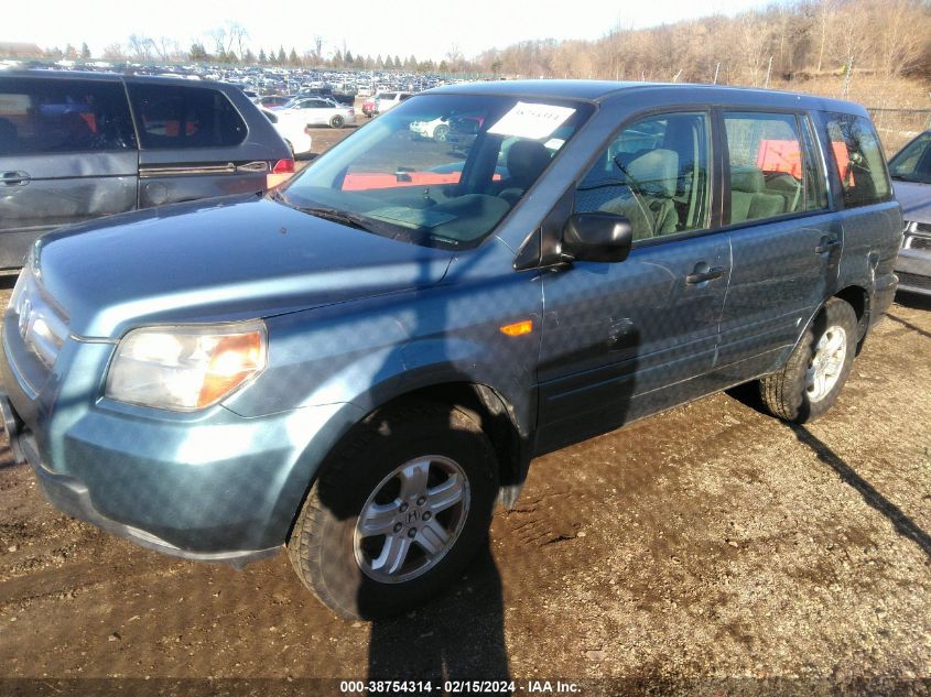 2007 Honda Pilot Lx VIN: 5FNYF281X7B018608 Lot: 38754314