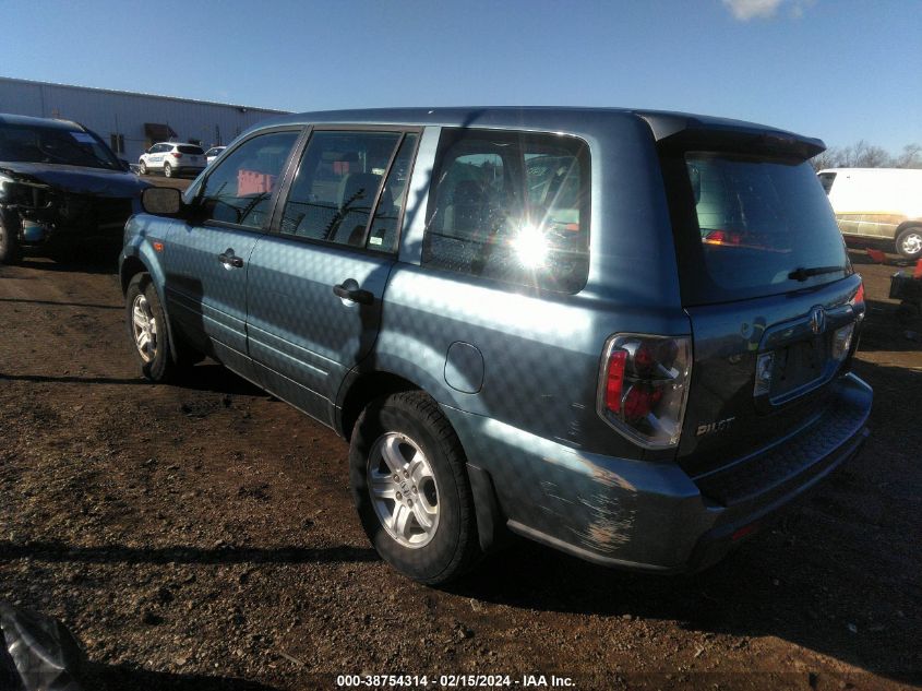 2007 Honda Pilot Lx VIN: 5FNYF281X7B018608 Lot: 38754314