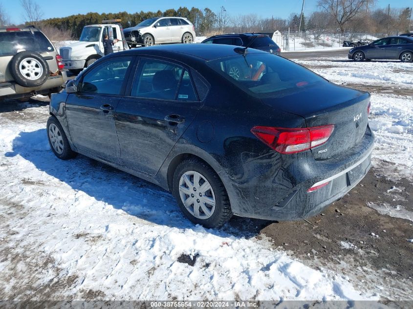 2022 Kia Rio Lx VIN: 3KPA24AD8NE484652 Lot: 38755654