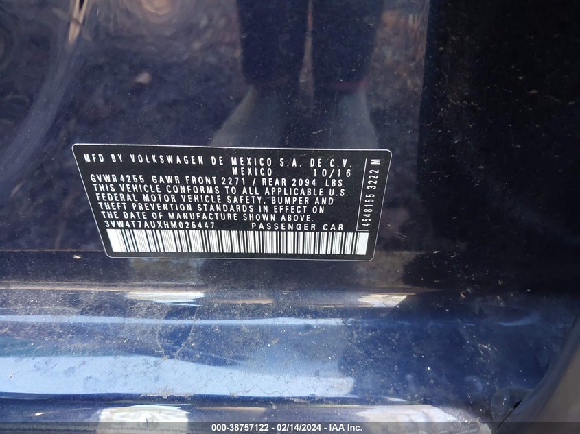 2017 VOLKSWAGEN GOLF GTI AUTOBAHN 4-DOOR/S 4-DOOR/SE 4-DOOR/SPORT 4-DOOR - 3VW4T7AUXHM025447