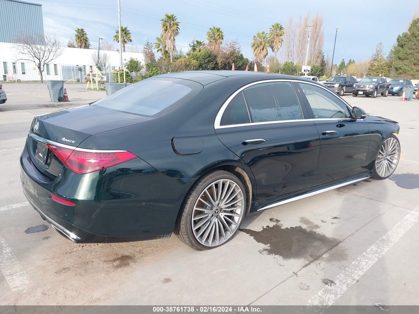 2022 MERCEDES-BENZ S 500 3.0L I-6 DI, DOHC, V(VIN: W1K6G6DB6NA068136