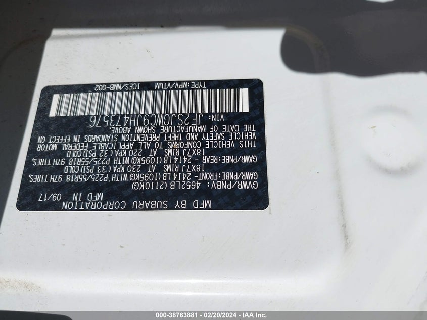 2018 SUBARU FORESTER 2.0XT TOURING - JF2SJGWC9JH473576