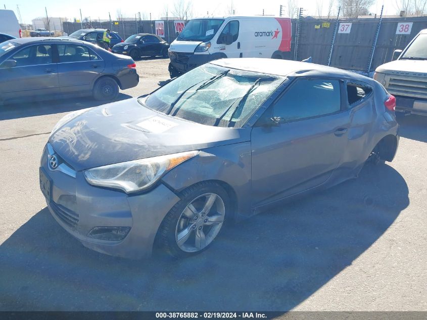 2014 Hyundai Veloster Base W/Black VIN: KMHTC6AD4EU186078 Lot: 38765882