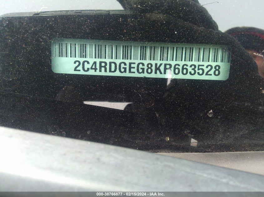 2019 DODGE GRAND CARAVAN GT - 2C4RDGEG8KR663528
