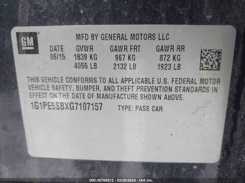 2016 CHEVROLET CRUZE LIMITED LT - 1G1PE5SBXG7107157