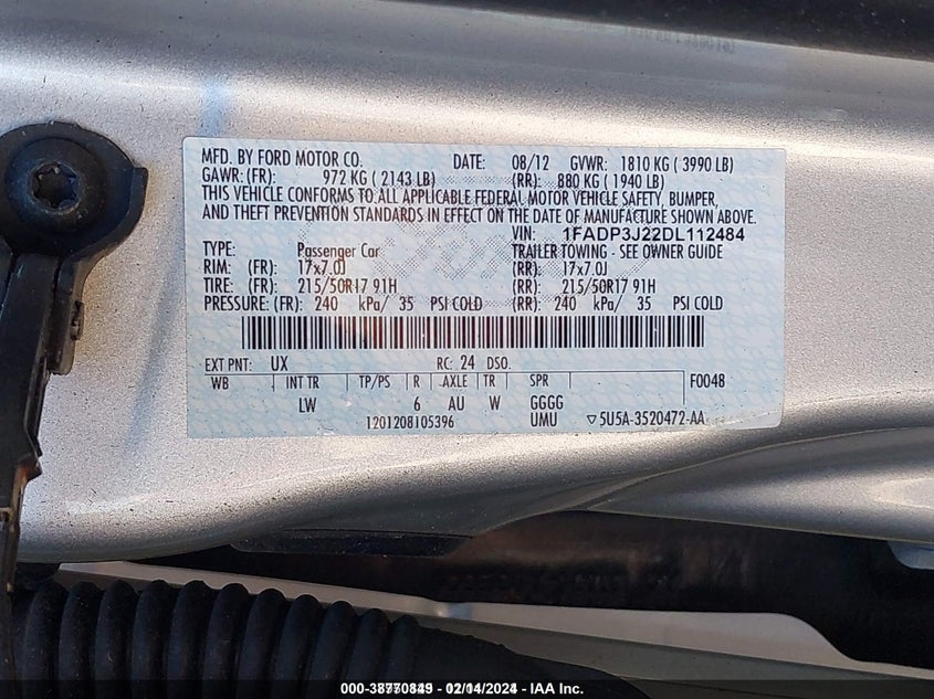 2013 FORD FOCUS TITANIUM - 1FADP3J22DL112484