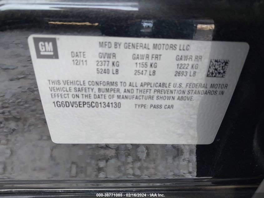 1G6DV5EP5C0134130 2012 Cadillac Cts-V