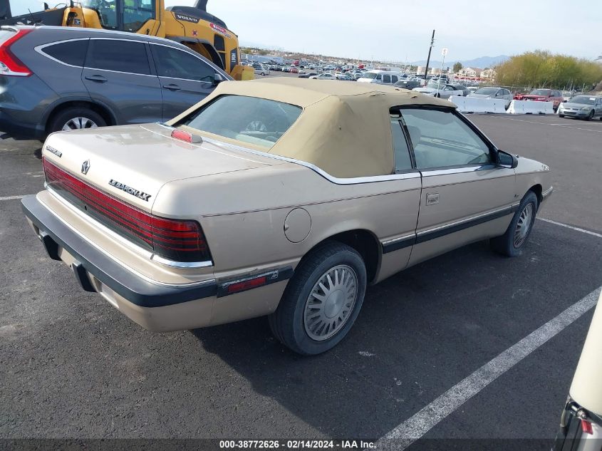 1992 Chrysler Lebaron Lx VIN: 1C3XU5531NF175787 Lot: 38772626