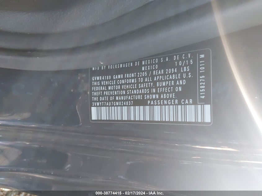 2016 VOLKSWAGEN GOLF GTI S/SE - 3VWYT7AU7GM024837