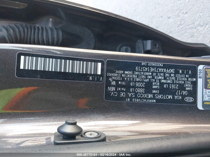 2017 KIA FORTE LX - 3KPFK4A71HE145719