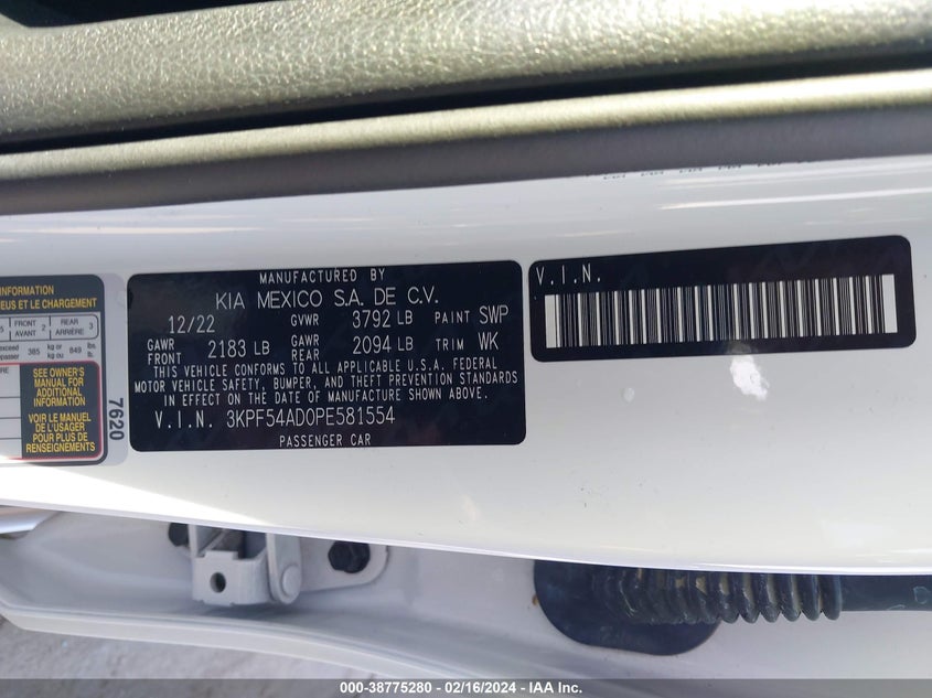 2023 KIA FORTE GT-LINE - 3KPF54AD0PE581554