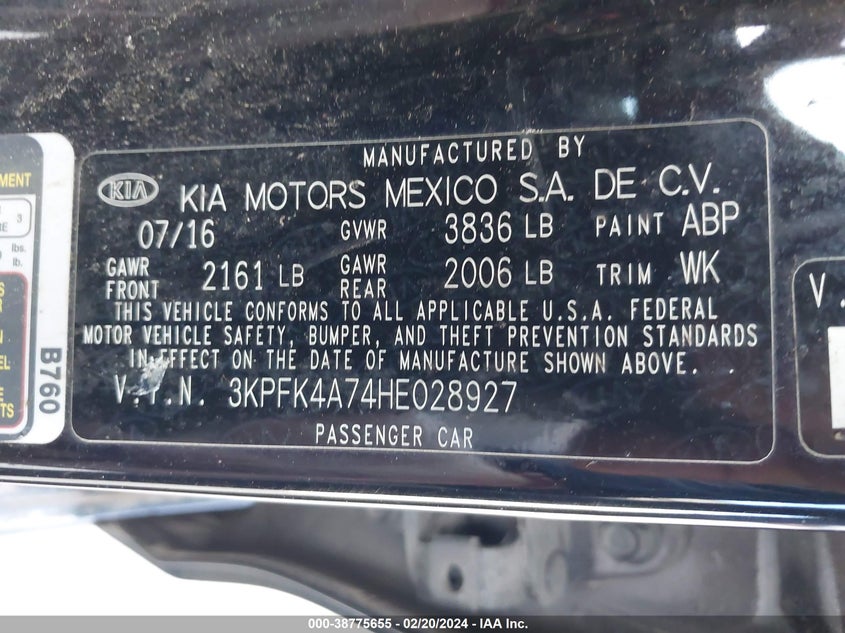 2017 KIA FORTE LX - 3KPFK4A74HE028927