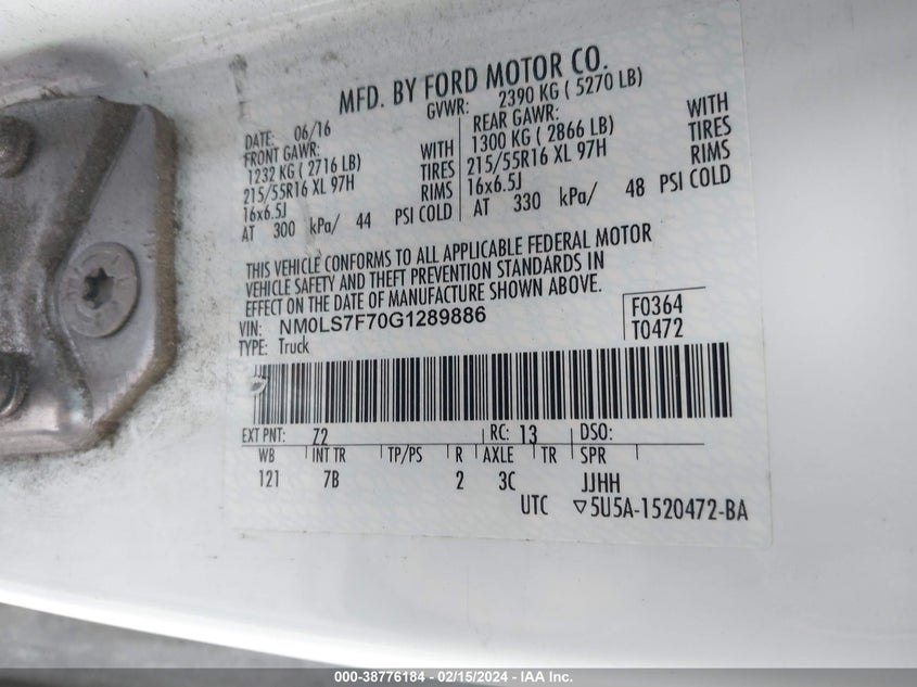 2016 FORD TRANSIT CONNECT XLT - NM0LS7F70G1289886