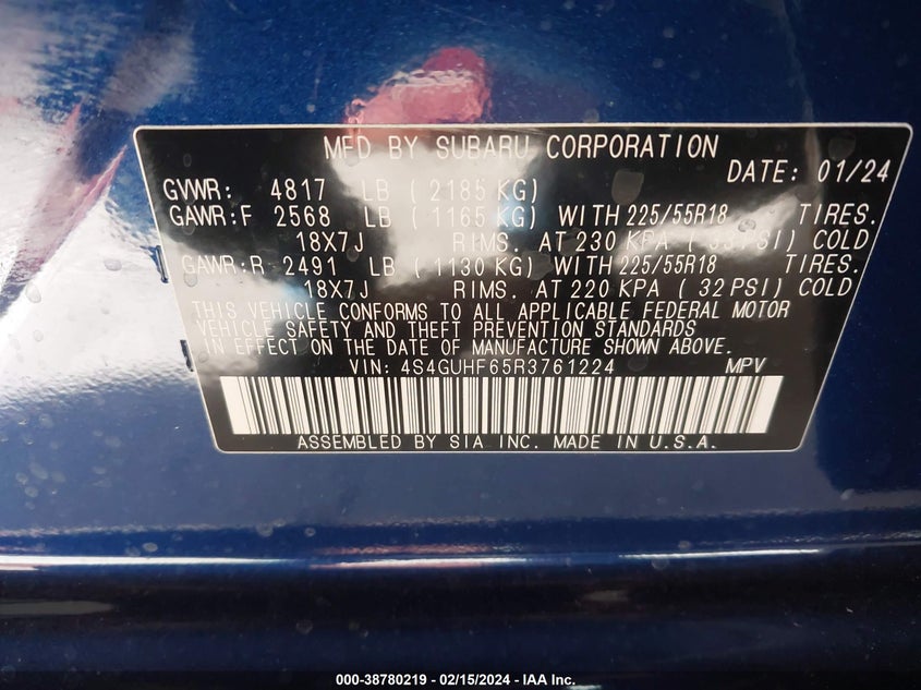 2024 SUBARU CROSSTREK SPORT - 4S4GUHF65R3761224