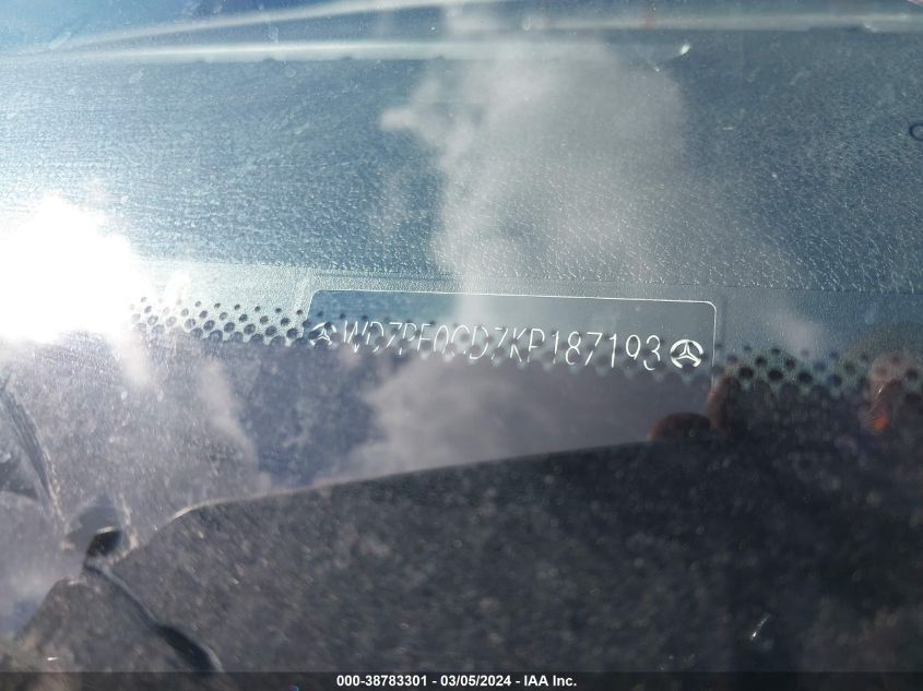 2019 Mercedes-Benz Sprinter - WDZPF0CD7KP187193