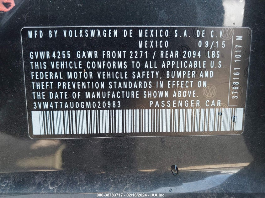 2016 VOLKSWAGEN GOLF GTI S 4-DOOR - 3VW4T7AU0GM020983