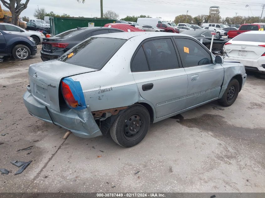 2003 Hyundai Accent Gl VIN: KMHCG45C93U496234 Lot: 38787449