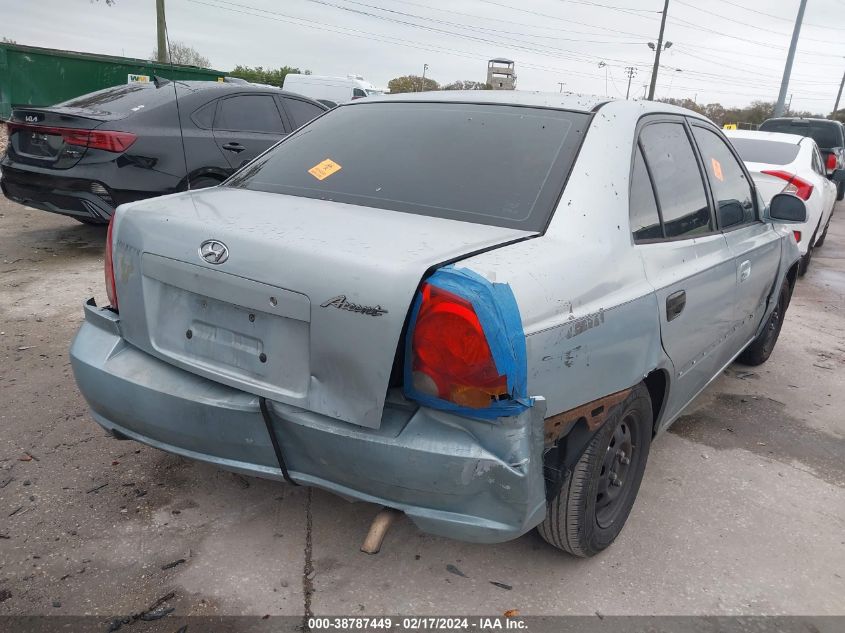 2003 Hyundai Accent Gl VIN: KMHCG45C93U496234 Lot: 38787449