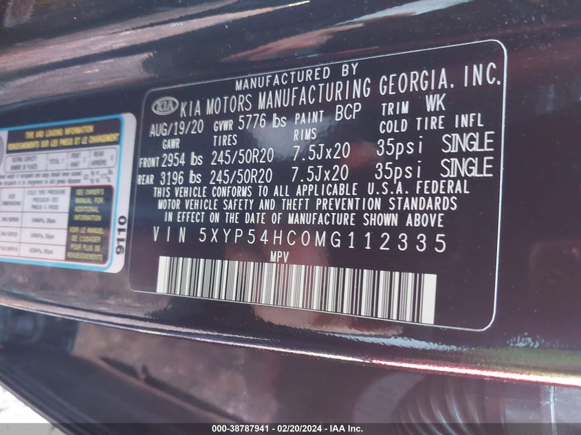 2021 KIA TELLURIDE SX - 5XYP54HC0MG112335