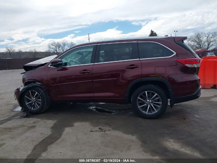 2018 Toyota Highlander Xle VIN: 5TDJZRFH9JS840014 Lot: 38788307